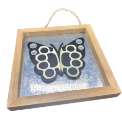 Brass Knuckle Butterfly wall decor - GITD RED/GREEN