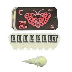 LIT Guitars & Accessories Glow-In-The-Dark Guitar Picks with Decorative Tin (DH Moth)